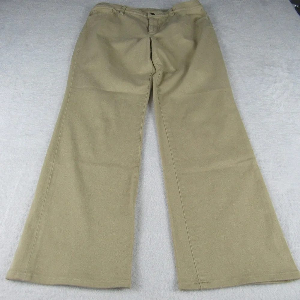 Lauren Ralph‎ Lauren Classic Straight Pants Womens 14 Tan Khaki Twill